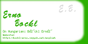 erno bockl business card